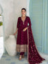 Maroon Embroidered Premium Silk Anarkali Suit Anarkali Suit Anant Tex Exports Pvt.Ltd..