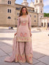Mauve Pink Simar Silk Embroidered Palazzo Suit with Dupatta Palazzo Suit Anant Tex Exports Pvt.Ltd..