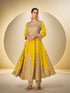 Yellow Embroidered Chinon Anarkali Suit with Matching Dupatta Anarkali Suit Anant Tex Exports Pvt.Ltd..