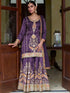 Royal Purple Embroidered Sharara Suit With Handwork Sharara Suit Anant Tex Exports Pvt.Ltd..