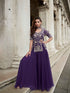 Royal Purple Heavy Embroidered Organza Palazzo Suit Palazzo Set Anant Tex Exports Pvt.Ltd..