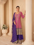 Pink Ombre Heavy Embroidered Georgette Sharara Set with Purple Dupatta Sharara Suit Anant Tex Exports Pvt.Ltd..