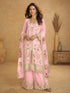 Baby Pink Real Chinon Embroidered Palazzo Suit with Digital Dupatta Palazzo Suit Anant Tex Exports Pvt.Ltd..