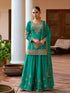 Green Real Chinon Embroidered Sharara Suit with Dupatta Sharara Suit Anant Tex Exports Pvt.Ltd..