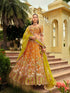 Sunset Orange Ready-to-Wear Lehenga with Dual-Tone Dupatta Ready to wear lehenga Anant Tex Exports Pvt.Ltd..