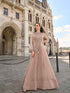 Dusty Mauve Embroidered Chinon Silk Wedding Gown with Dupatta Gown Anant Tex Exports Pvt.Ltd..
