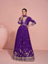 Royal Purple Heavy Embroidered Georgette Reception Gown Gown Anant Tex Exports Pvt.Ltd..