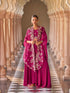 Magenta Embroidered Chinon Shrug Palazzo Set Palazzo Set Anant Tex Exports Pvt.Ltd..