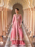 Pastel Pink Long Embroidered Shrug Palazzo Suit Palazzo Set Anant Tex Exports Pvt.Ltd..