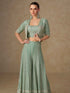 Mint Green Georgette Embroidered Palazzo Set Palazzo Jacket Set Anant Tex Exports Pvt.Ltd..