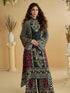 Black & Red Natural Crepe Silk Palazzo Suit with Aari & Gota Work Palazzo Suit Anant Tex Exports Pvt.Ltd..
