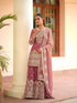Mauve Premium Tora Silk Embroidered Palazzo Suit with Dupatta Palazzo Suit Anant Tex Exports Pvt.Ltd..