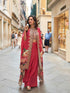 Rani Pink French Crepe Silk Designer Dhoti Set with Handwork Dhoti Set Anant Tex Exports Pvt.Ltd..