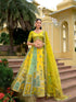 Light Yellow Printed Silk Lehenga with Embroidery & Net Dupatta Silk Lehenga Anant Tex Exports Pvt.Ltd..