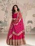 Rani Pink Silk Anarkali Gown with Heavy Jacquard Dupatta Anarkali Gown Anant Tex Exports Pvt.Ltd..