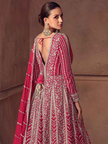 Premium Real Chinon Embroidered Anarkali Gown Set with Dupatta Anarkali Gown Anant Tex Exports Pvt.Ltd..