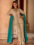 Champagne Gold Georgette Dhoti Suit with Teal Embroidered Dupatta Dhoti Suit Anant Tex Exports Pvt.Ltd..