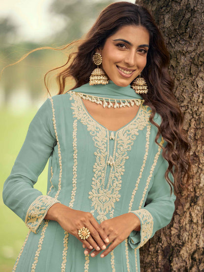 Premium Georgette Heavy Beads Work Short Anarkali Suit Set Short Anarkali Anant Tex Exports Pvt.Ltd..
