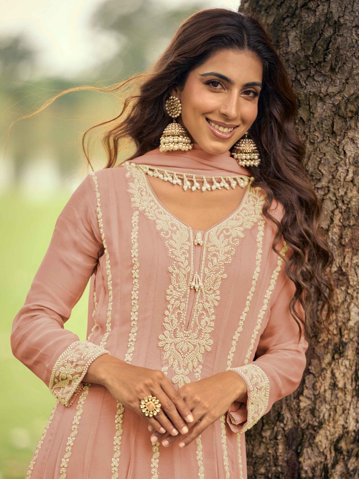 Premium Georgette Heavy Beads Work Short Anarkali Suit Set Short Anarkali Anant Tex Exports Pvt.Ltd..
