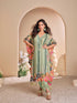 Sea Green Printed Pure Viscose Crepe Silk Kaftan with Gota Patti Work kaftan Anant Tex Exports Pvt.Ltd..