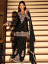 Black Chinon Silk Heavy Embroidered Sharara Suit with Dupatta Sharara Suit Anant Tex Exports Pvt.Ltd..