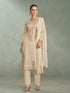 Cream Premium Chinon Silk Embroidered Palazzo Suit with Dupatta Palazzo Suit Anant Tex Exports Pvt.Ltd..
