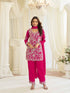 Fuchsia Pink Heavy Embroidered Georgette Chinon Palazzo Suit Palazzo Suit Anant Tex Exports Pvt.Ltd..