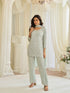 Mint Green Beads Embroidered Georgette Palazzo Suit with Moti Dupatta Palazzo Suit Anant Tex Exports Pvt.Ltd..