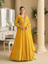 Mustard Yellow Real Georgette Chikankari Anarkali Suit Anarkali Suit Anant Tex Exports Pvt.Ltd..