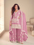 Embroidered Chinon Kurti Palazzo Suit for Women 