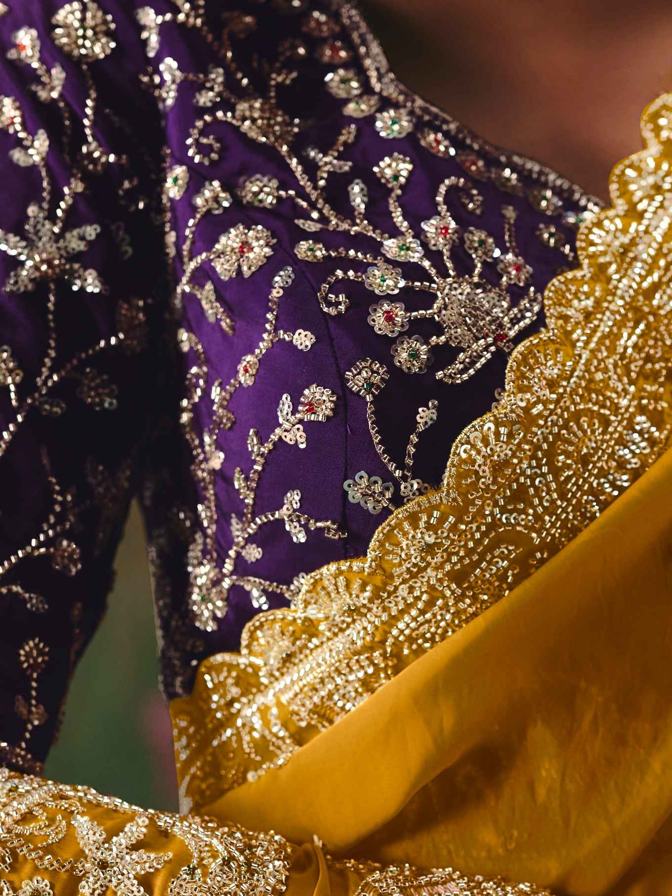 Mustard Yellow Premium Fancy Saree with Stone Beads Work