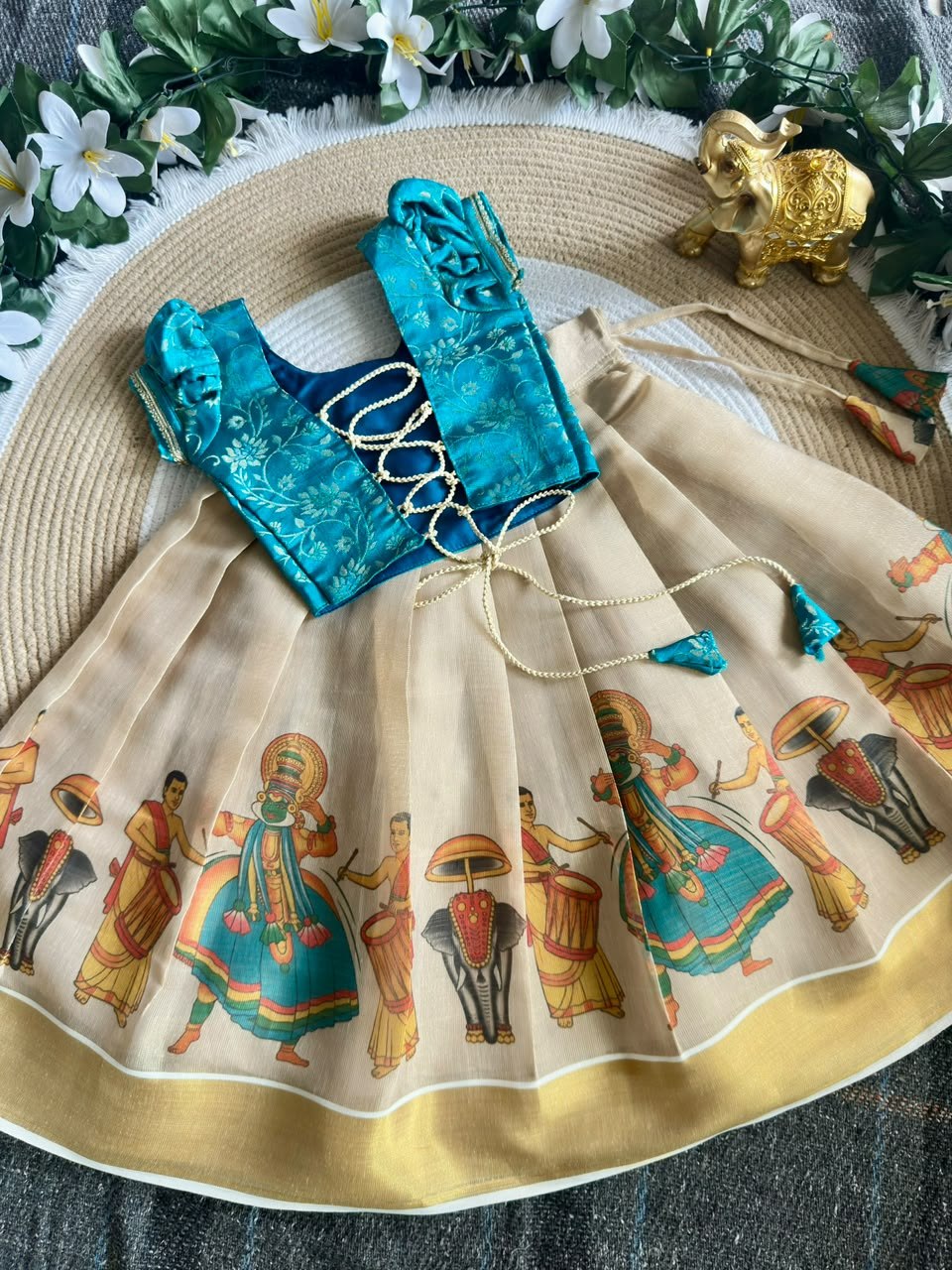 Onam Traditional Girls Lehenga Choli