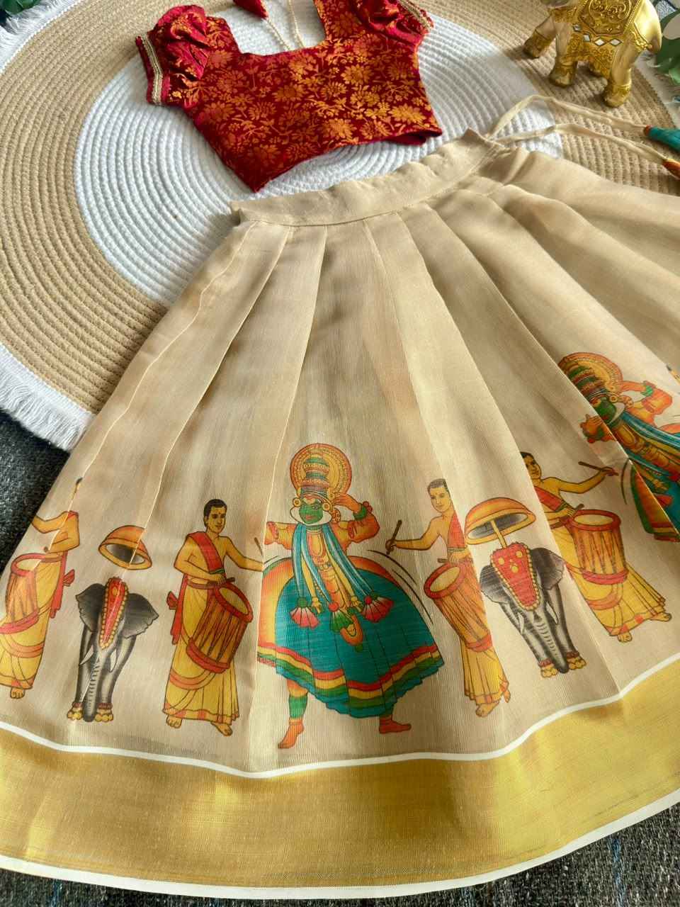 Onam Traditional Girls Lehenga Choli