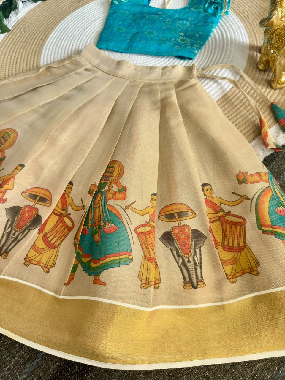 Onam Traditional Girls Lehenga Choli