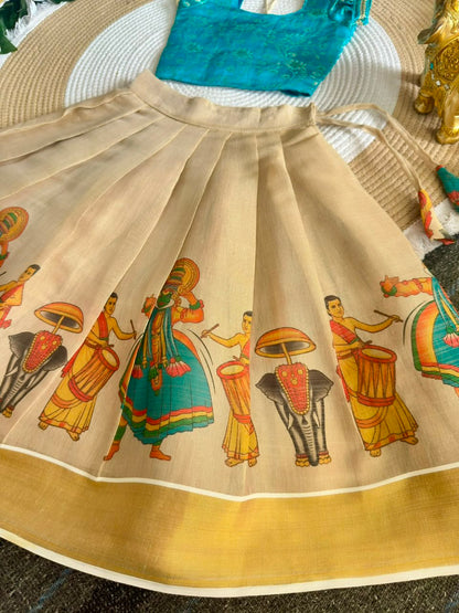 Onam Traditional Girls Lehenga Choli