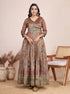 Being Green Pure Silk Blend Kalamkari Anarkali Gown Anarkali Gown Anant Tex Exports Pvt.Ltd..