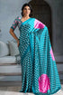 Sky Pure Modal Satin Ajrakh Print Satin Saree Japan Satin Saree Anant Tex Exports Pvt.Ltd..