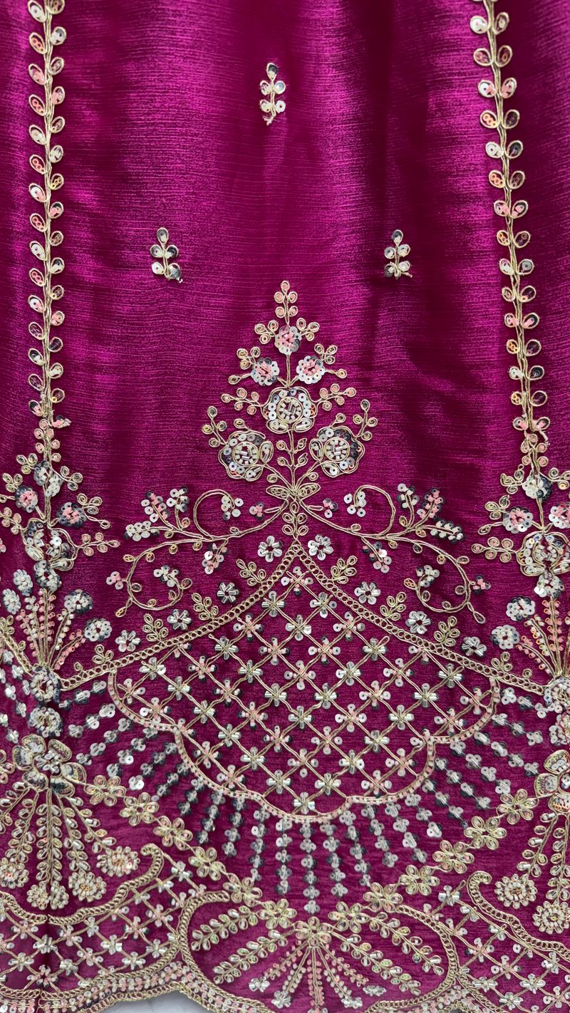 Rani Pink Pure Soft Net Heavy Embroidery Work Bridal Lehenga