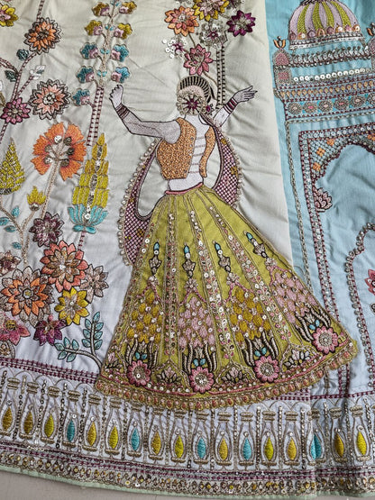 Multi Pista Pure Soft Silk Premium Bridal Lehenga Choli Wedding Lehenga Choli Anant Tex Exports Pvt.Ltd..