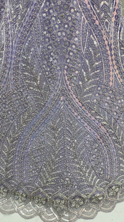 Lilac Pure Soft Heavy net Silk Heavy Embroidery Work Bridal Lehenga