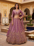 Pink Purple Pure Soft Heavy Fendi Orgenza Sequins Embroidery Work Bridal Lehenga 