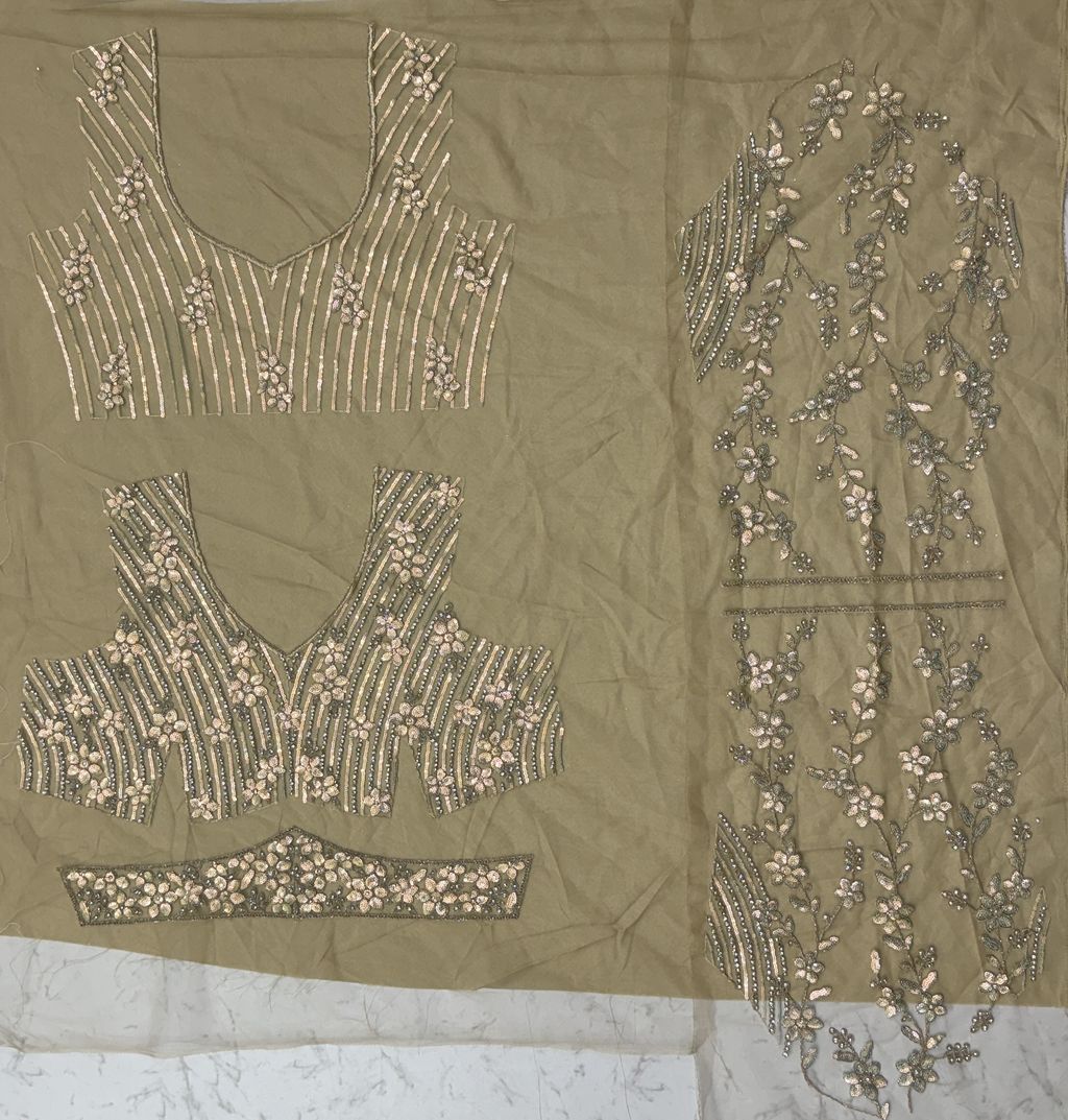 Golden Pure Soft Net Heavy Embroidery Work Bridal Lehenga