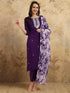 Deep Purple Chanderi Kurti Set with Floral Printed Tebby Dupatta