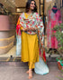 Yellow Viscose Kurti Set with Digital Printed Lagdi Satin Dupatta