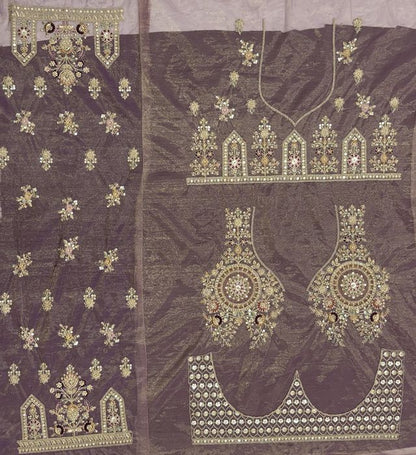 Purple Pure Soft Heavy Net Sequins Embroidery Work Bridal Lehenga 