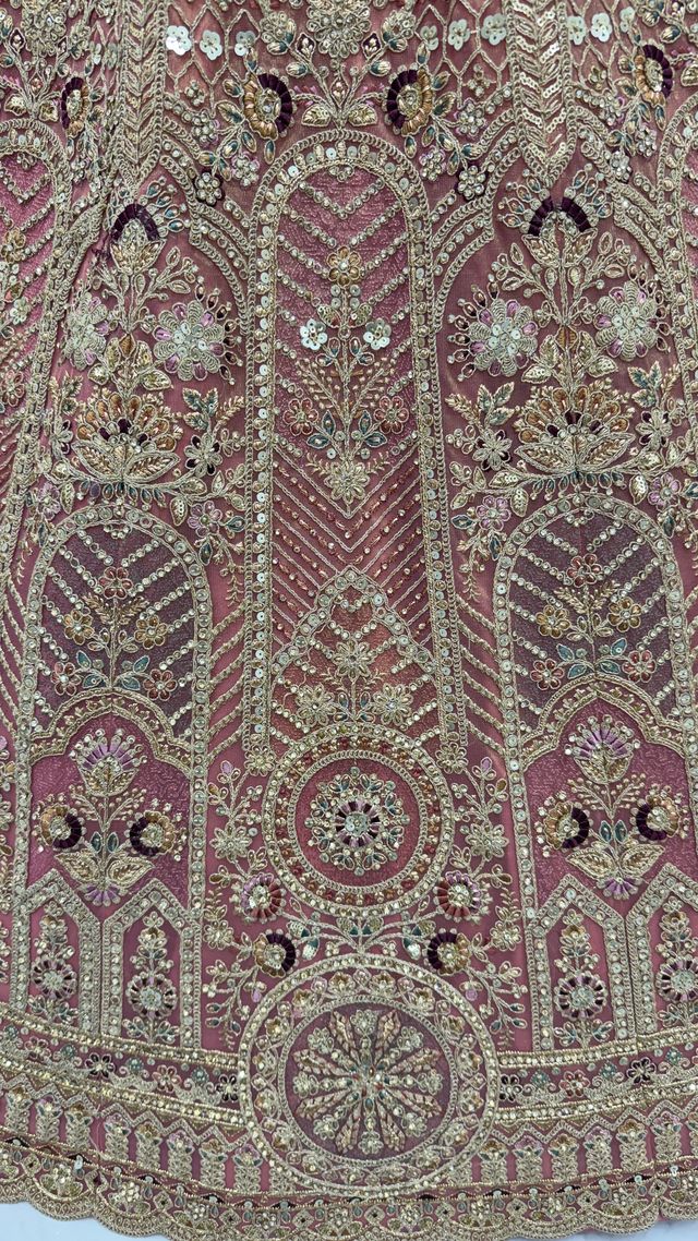 Pyazi Pure Soft Heavy Net Sequins Embroidery Work Bridal Lehenga 