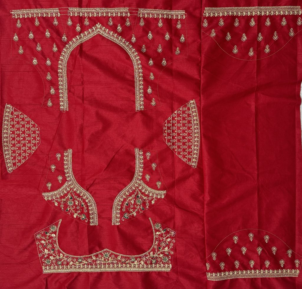 Red Pure Soft Silk Heavy Embroidery Work Bridal Lehenga