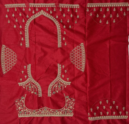 Red Pure Soft Silk Heavy Embroidery Work Bridal Lehenga