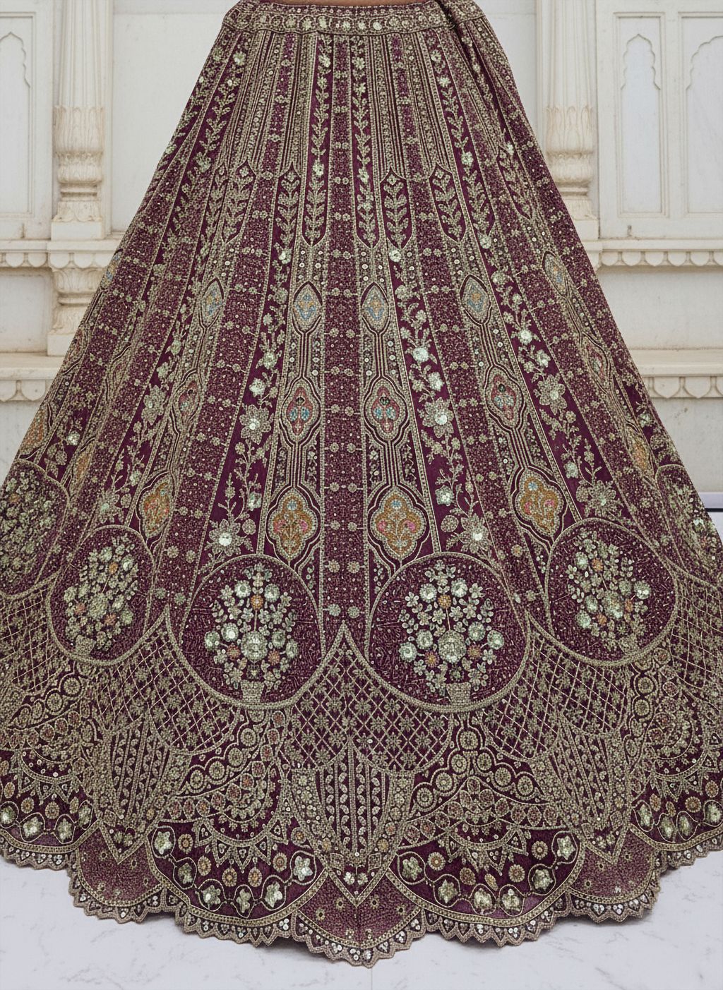 Onion Pure Soft Orgenza Sequins Work Bridal Lehenga Choli Organza Lehenga Choli Anant Tex Exports Pvt.Ltd..
