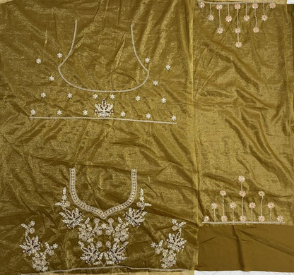 Mustard Pure Soft Heavy Net Fancy Embroidery Work Bridal Lehenga Choli